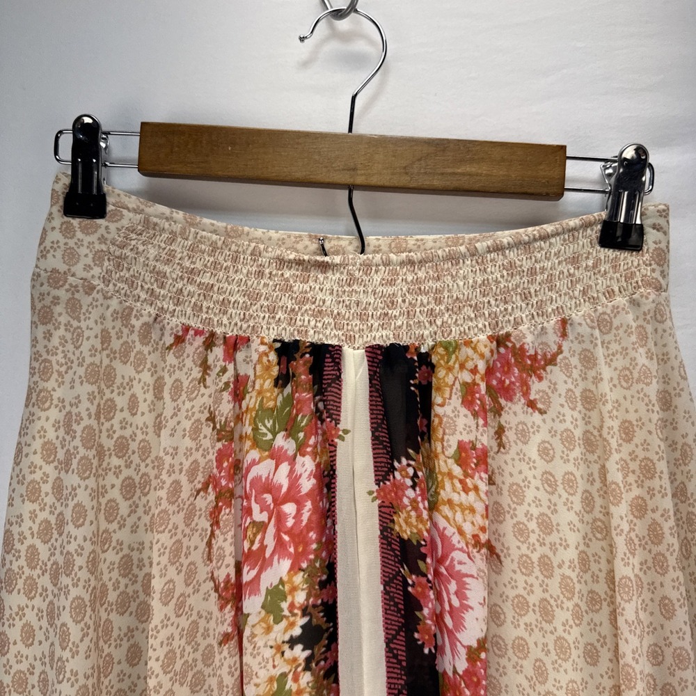 Free People Lovely Lady Maxi Skirt Size XS Asymmetrical Flowy Floral Chiffon - Picture 7 of 9